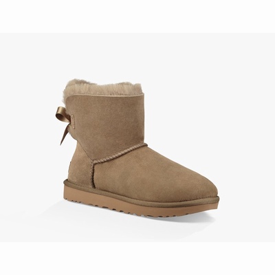 Botas UGG Mini Bailey Bow II Mulher Marrom | PT-PVNFR